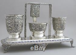 Antique Russian French Sterling Silver Smoking Companion Set Tobacco Cigar Royal