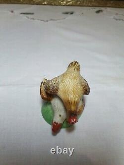 Antique Russian Gardner porcelain figure Chicken, 19th century, imperial Gardner