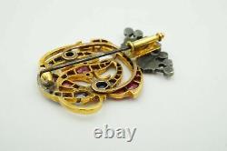 Antique Russian Gold Romanov Tsarist Royalty Duke Crown Cipher Royal Arms Brooch