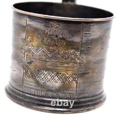 Antique Russian Imperial 19th. C. Sterling Silver 84 Tea Glass Holder