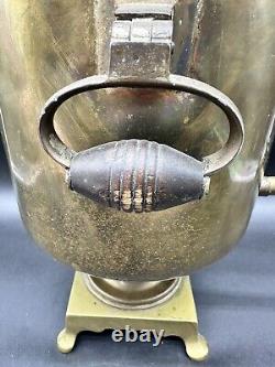 Antique Russian Imperial 19th Century Brass Samovar TH KF 1499 AS IS 18.5