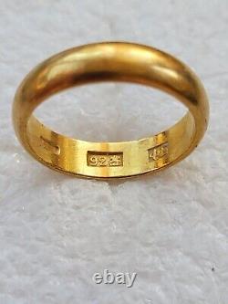 Antique Russian Imperial 22K Gold Wedding Ring / Band 92 Zolotnik FB RARE Stamp