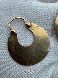 Antique Russian Imperial 56 14K Gold Earrings Floral Design 1880s 3.71g