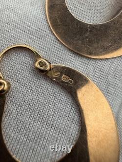 Antique Russian Imperial 56 14K Gold Earrings Floral Design 1880s 5.60g