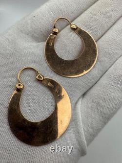 Antique Russian Imperial 56 14K Gold Earrings Floral Design 1880s 5.60g