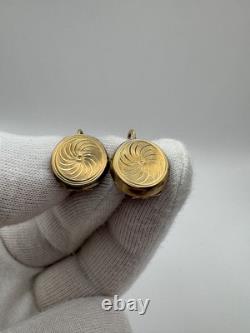 Antique Russian Imperial 56 14K Gold Earrings Interesting Design 1880s 1.76g