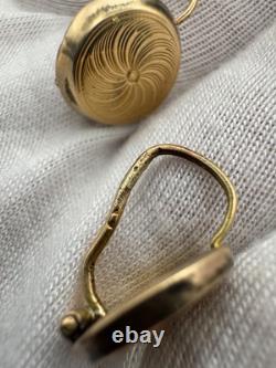 Antique Russian Imperial 56 14K Gold Earrings Interesting Design 1880s 1.76g