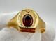 Antique Russian Imperial 56 14K Gold Ring Ruby ca. 1880 US 11.25 2.67g