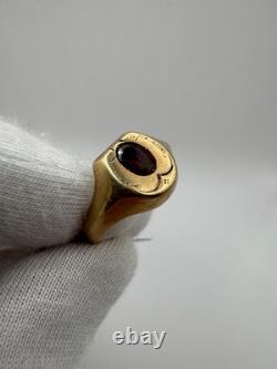 Antique Russian Imperial 56 14K Gold Ring Ruby ca. 1880 US 11.25 2.67g
