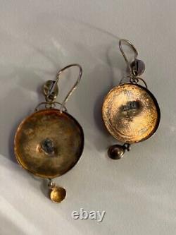 Antique Russian Imperial 56 gold fly earrings bee insect bug USSR Soviet