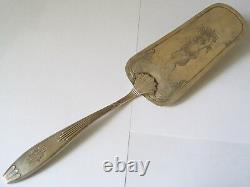 Antique Russian Imperial 84 Mark Silver Cake Server Elaborately Engraved c. 1900
