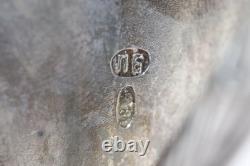 Antique Russian Imperial 84 Silver Cup Holder Engraved Gilded Interior TS Mark