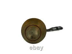 Antique Russian Imperial 84 Silver Cup Holder Engraved Gilded Interior TS Mark