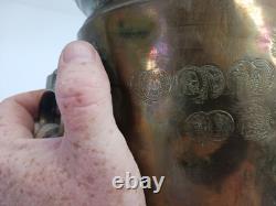 Antique Russian Imperial Batashev Brass Samovar With Stamps 20 Tall For Repair