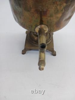 Antique Russian Imperial Batashev Brass Samovar With Stamps 20 Tall For Repair