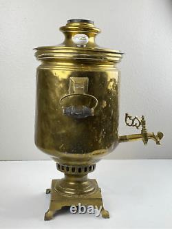 Antique Russian Imperial Batashev Brass Samovar With Stamps 21 Tall