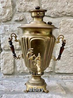 Antique Russian Imperial Brass Samovar, 19th Century Tula, G. Batashev, Stamped