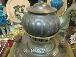 Antique Russian Imperial Brass Samovar With A Tray, Teapot And Bowl