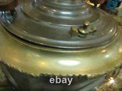 Antique Russian Imperial Brass Samovar With A Tray, Teapot And Bowl