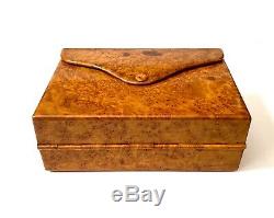 Antique Russian Imperial Faberge Burl Wood Cigarette Case