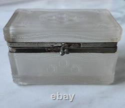 Antique Russian Imperial Glass Tea or Sugar Box