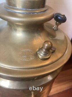 Antique Russian Imperial Igor Batashev Brass Samovar Tea Urn Tula Stamp With Bowl