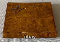Antique Russian Imperial Karelian Birch Cigarette Case & Gold Name Hetty