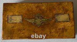 Antique Russian Imperial Karelian Birch with Brass Double Headed Romanov Eagle