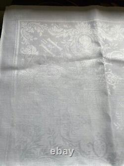 Antique Russian Imperial Linen Damask Napkin Tsar Nicholas II Romanov 1910-1911