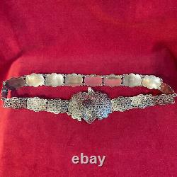 Antique Russian Imperial Niello 84 Silver Belt