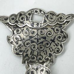 Antique Russian Imperial Niello 84 Silver Belt
