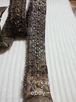 Antique Russian Imperial Niello Silver Belt-Authentic 19th 96CM, 750GRAM