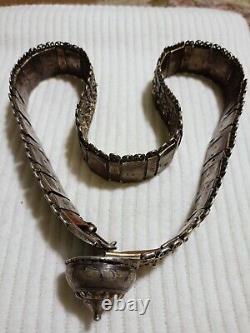 Antique Russian Imperial Niello Silver Belt-Authentic 19th 96CM, 750GRAM