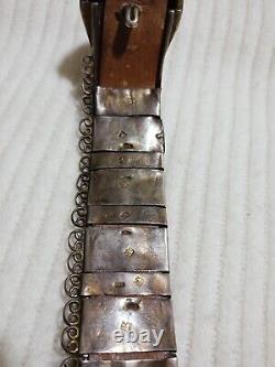 Antique Russian Imperial Niello Silver Belt-Authentic 19th 96CM, 750GRAM