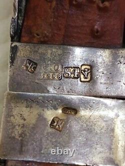 Antique Russian Imperial Niello Silver Belt-Authentic 19th 96CM, 750GRAM