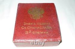 Antique Russian Imperial Order Of St. Stanislaus 2nd Class In Gold Original Box