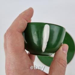 Antique Russian Imperial Porcelain Cup And Saucer Painted Flowers Green Ground