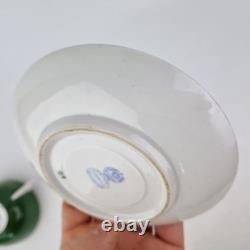 Antique Russian Imperial Porcelain Cup And Saucer Painted Flowers Green Ground