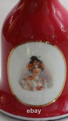 Antique Russian Imperial Porcelain Hookah Base By F. Gardner With Lady's Portrait