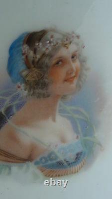 Antique Russian Imperial Porcelain Hookah Base By F. Gardner With Lady's Portrait