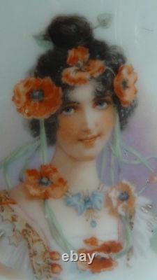 Antique Russian Imperial Porcelain Hookah Base By F. Gardner With Lady's Portrait