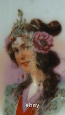 Antique Russian Imperial Porcelain Hookah Base By F. Gardner With Lady's Portrait