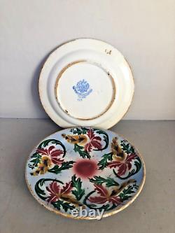 Antique Russian Imperial Pottery Two Plate by M. C. Kuznezova Co