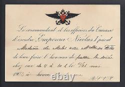 Antique Russian Imperial Regiment Cuirassiers Invitation Tsar Nicholas Romanov