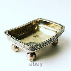 Antique Russian Imperial Salt Cellar Silver 84