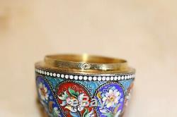 Antique Russian Imperial Silver 84 Cloisonne Enamel Easter Egg Hallmarks 84