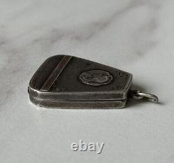 Antique Russian Imperial Silver 84 Pendant for 2 photos, Rare Old 19th