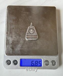 Antique Russian Imperial Silver 84 Pendant for 2 photos, Rare Old 19th