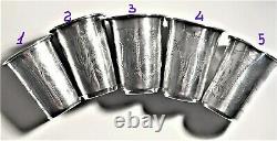 Antique Russian Imperial Silver 84 Set Of 5 Beautiful Engraved Cups