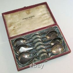 Antique Russian Imperial Silver 84 Tea Spoon Set of 6 SOLOMON GROBDRUK Sign 281r
